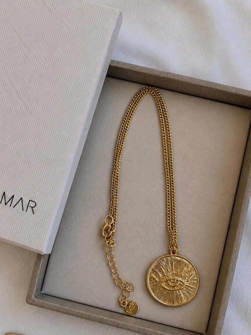 Mayamar Gold Evil Eye Medallion Necklace